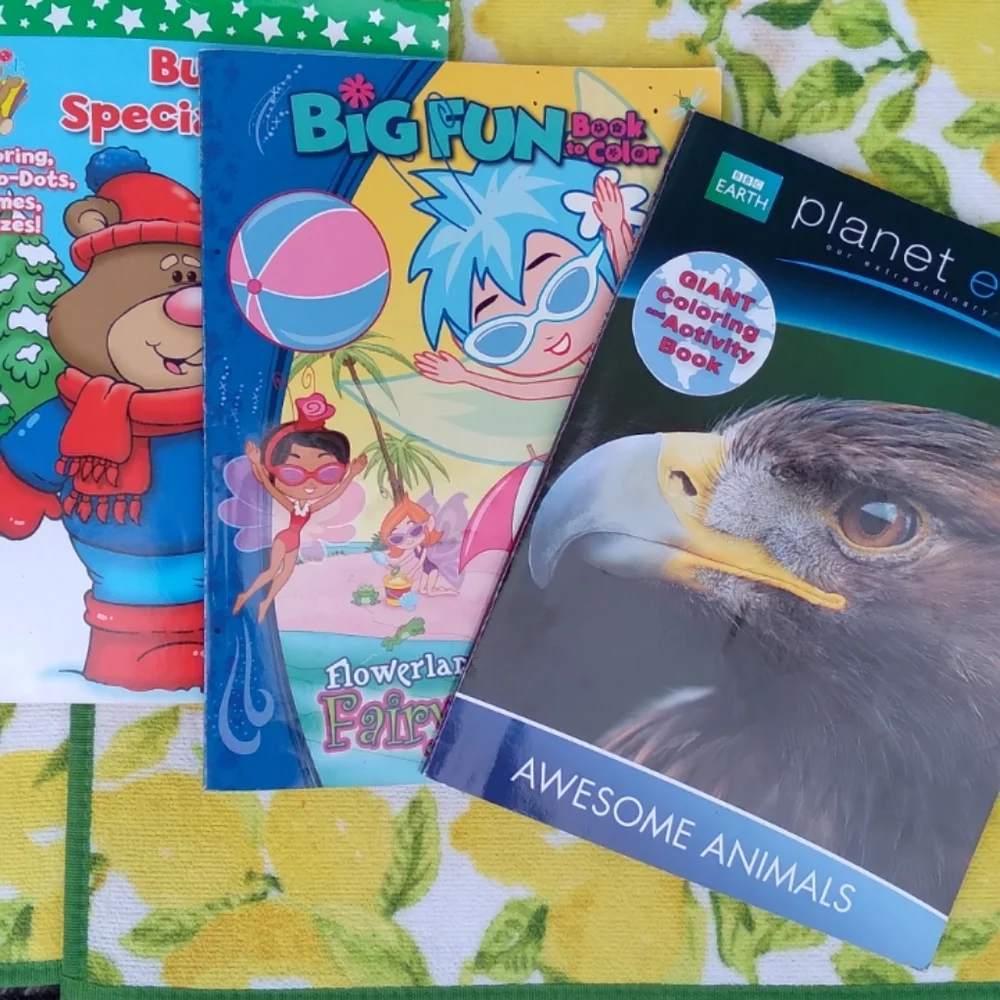 5 Coloring Books Lot